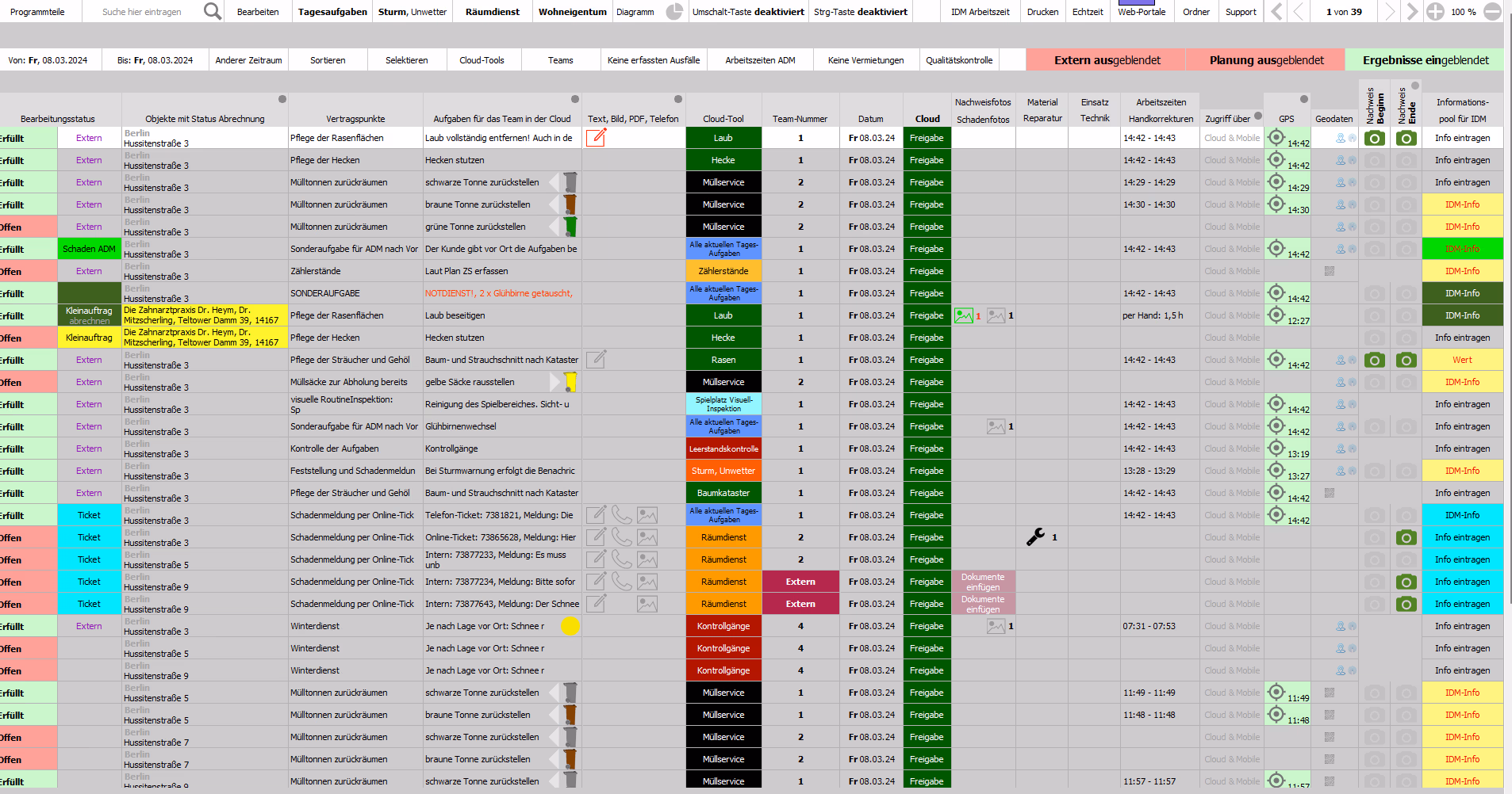 Hausmeister Software WAIOX Aufgabenplanung